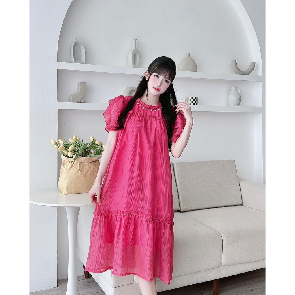 váy bầu, váy bầu chân ren xinh xắn ( ảnh thật)