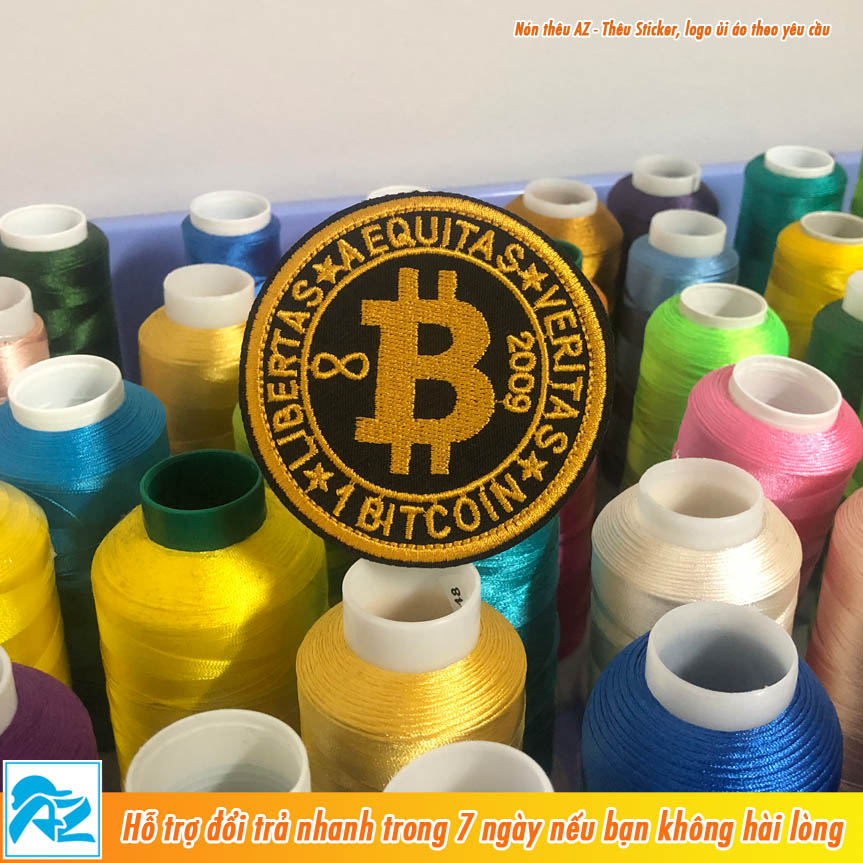 Patch thêu hình logo Bitcoin - Sticker ủi vá quần áo S174