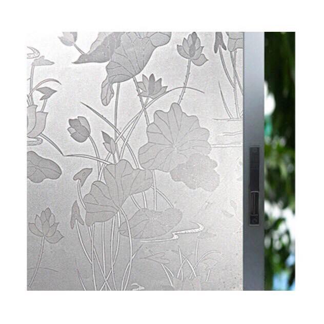 Combo 5m decal dán kính mẫu hoa sen khổ 45cm