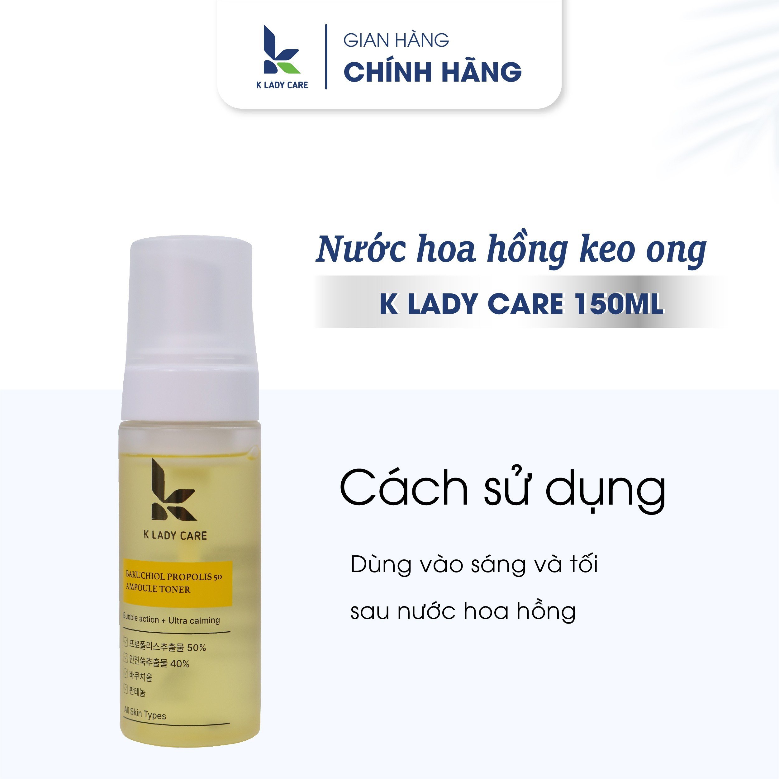 Nước Hoa Hồng K Lady Care Bakuchiol Propolis