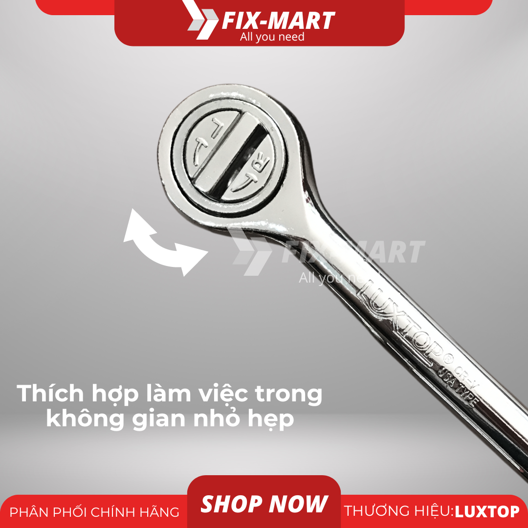 Cần siết tự động 1/2 có đảo chiều đầu tròn Luxtop
