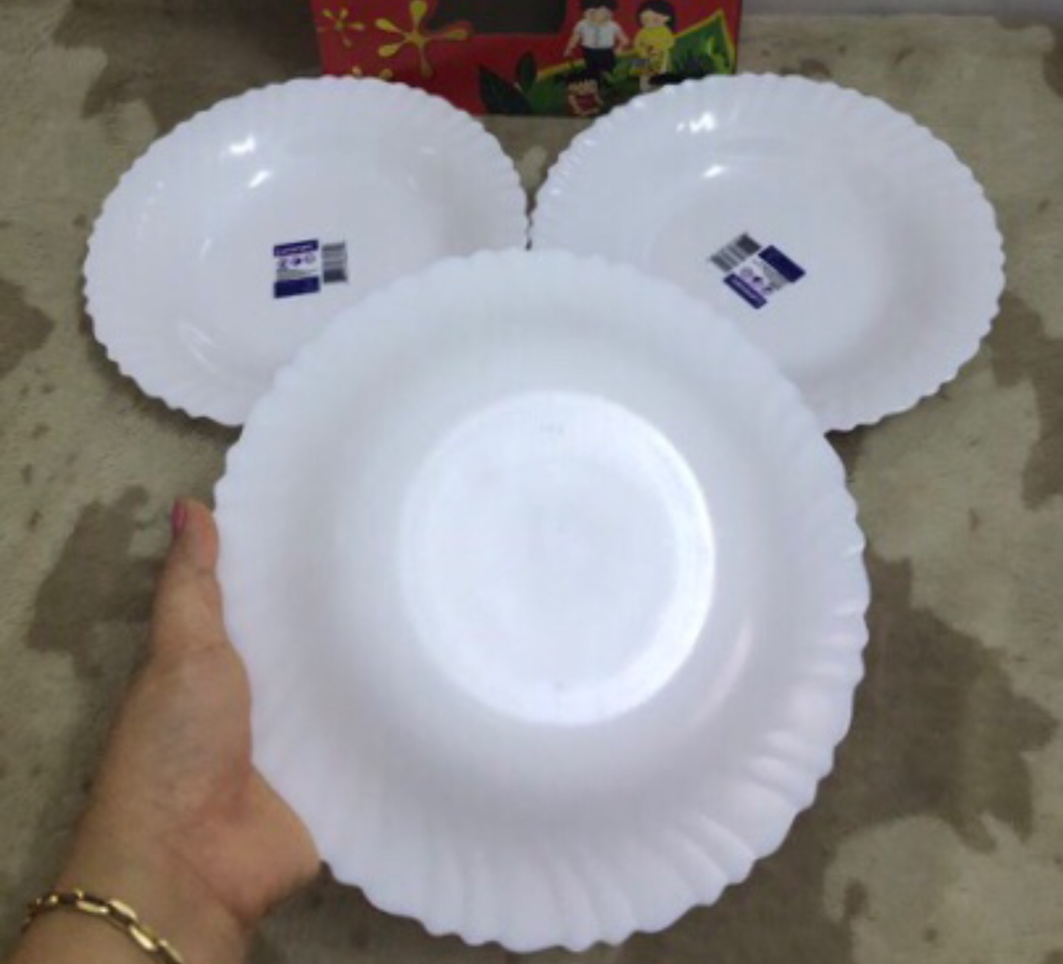 Combo3  dĩa thủy tinh 23cm của luminarc