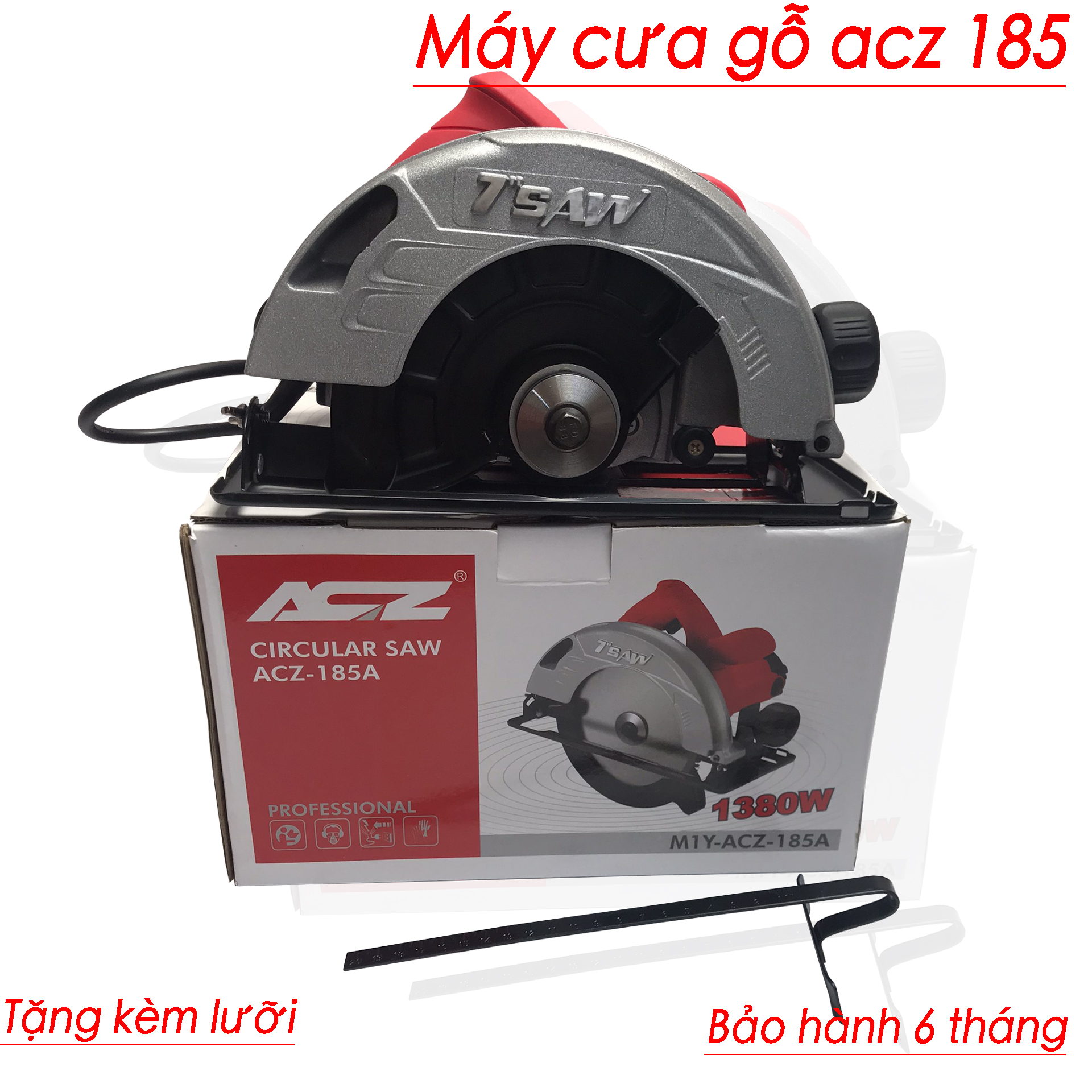 Máy cưa gỗ cầm tay acz 185a-máy cưa đĩa acz 185a-kèm lưỡi cưa d185