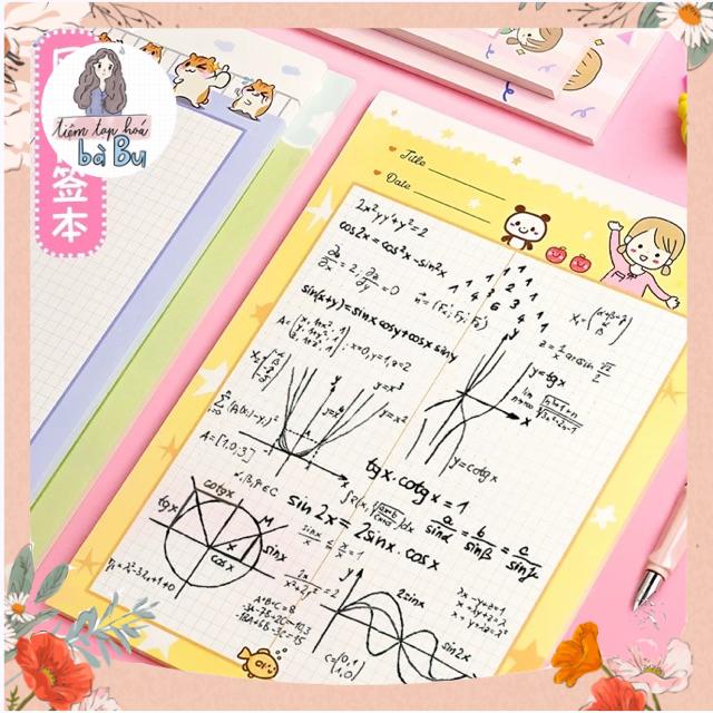 Tập Giấy Grid Dùng Để Take Note Size B5, 50 Tờ/Tập (Có Ảnh Thật) 🌿