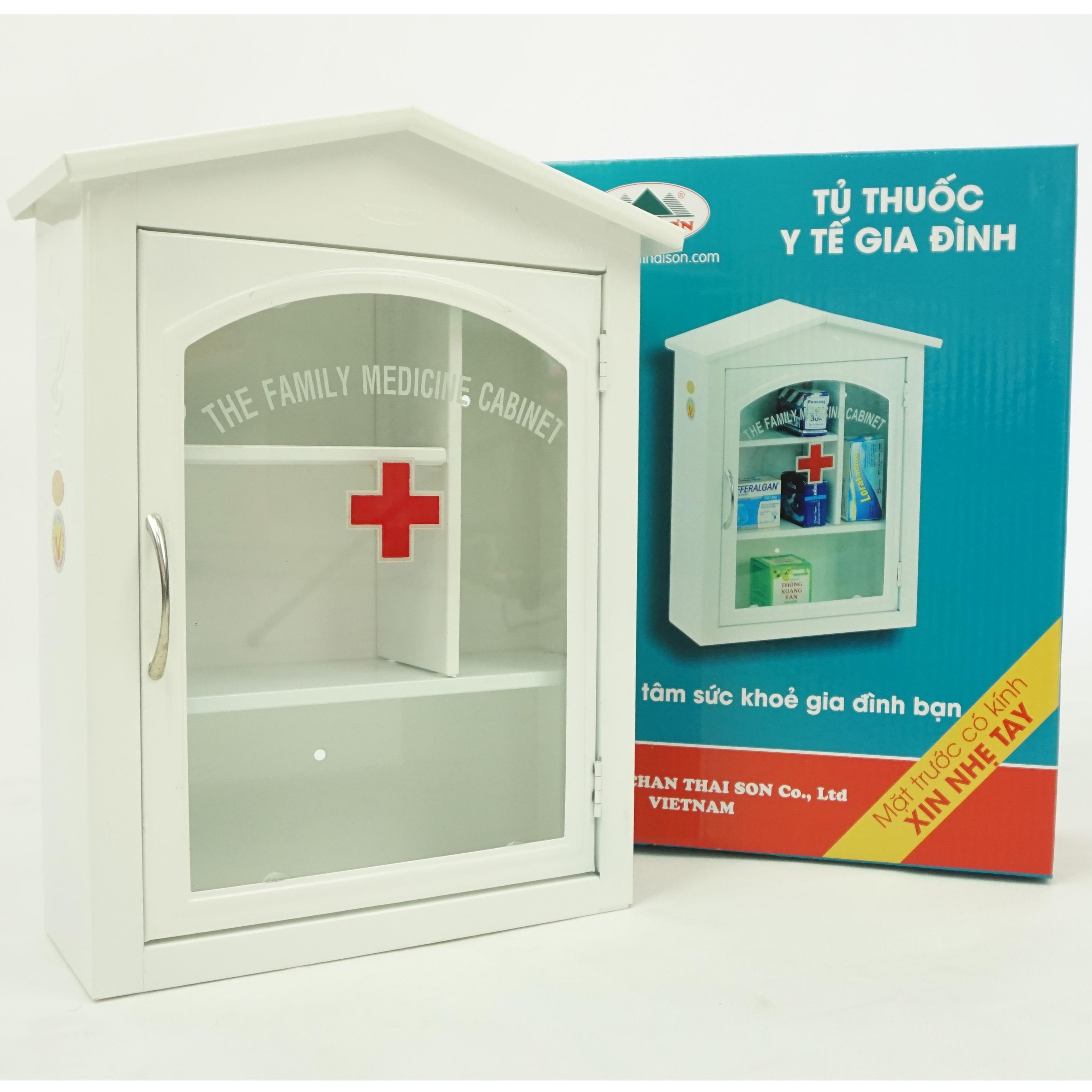 Tủ Thuốc Gia Đình Thái Sơn Chất Liệu Sắt Sơn - Tĩnh Điện ( HÀNG CHÍNH HÃNG - ĐỔI TRẢ MIỄN PHÍ )