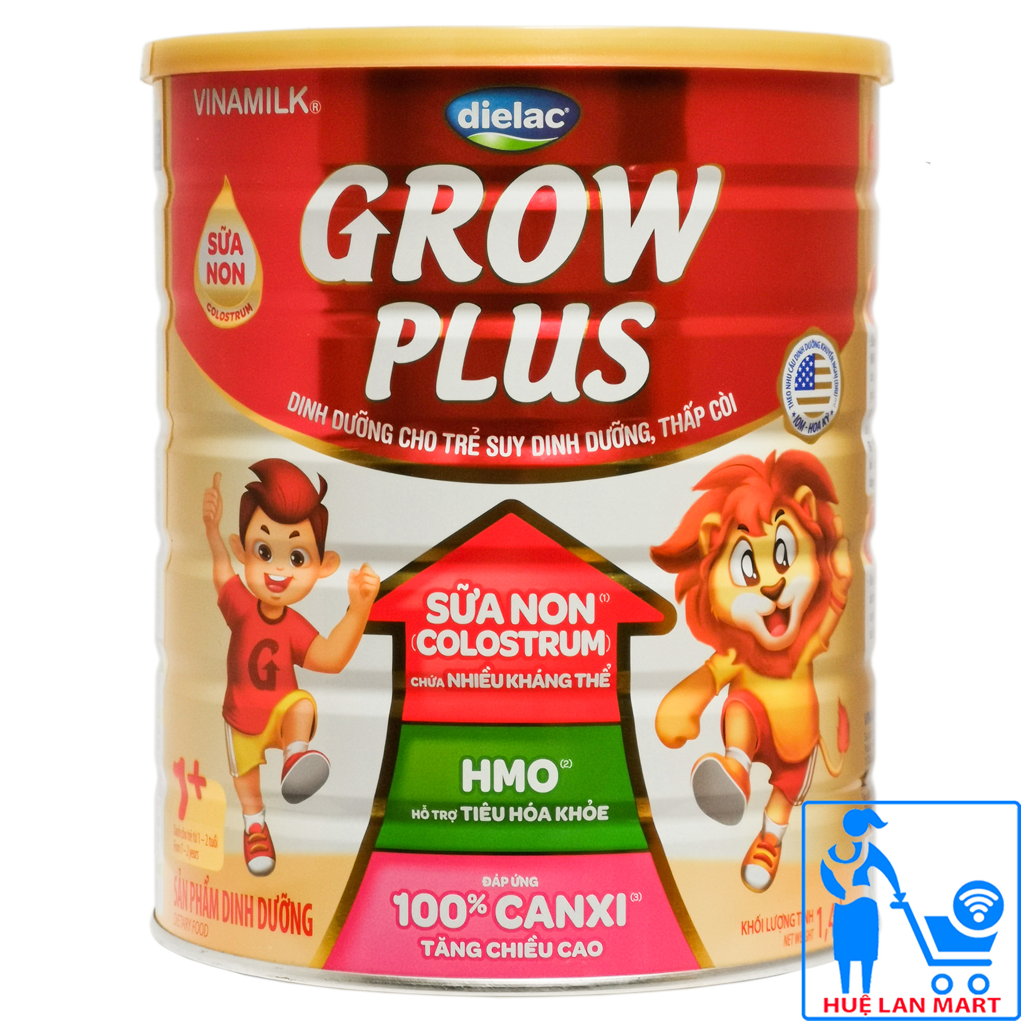 Sữa bột dielac grow plus tăng cân sữa non số 1 1400g cho bé từ 1-2 tuổi