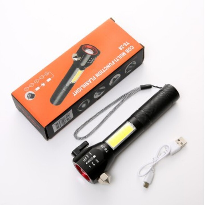 ĐÈN PIN CẦM TAY LED COB T6-28 CÓ BÚA