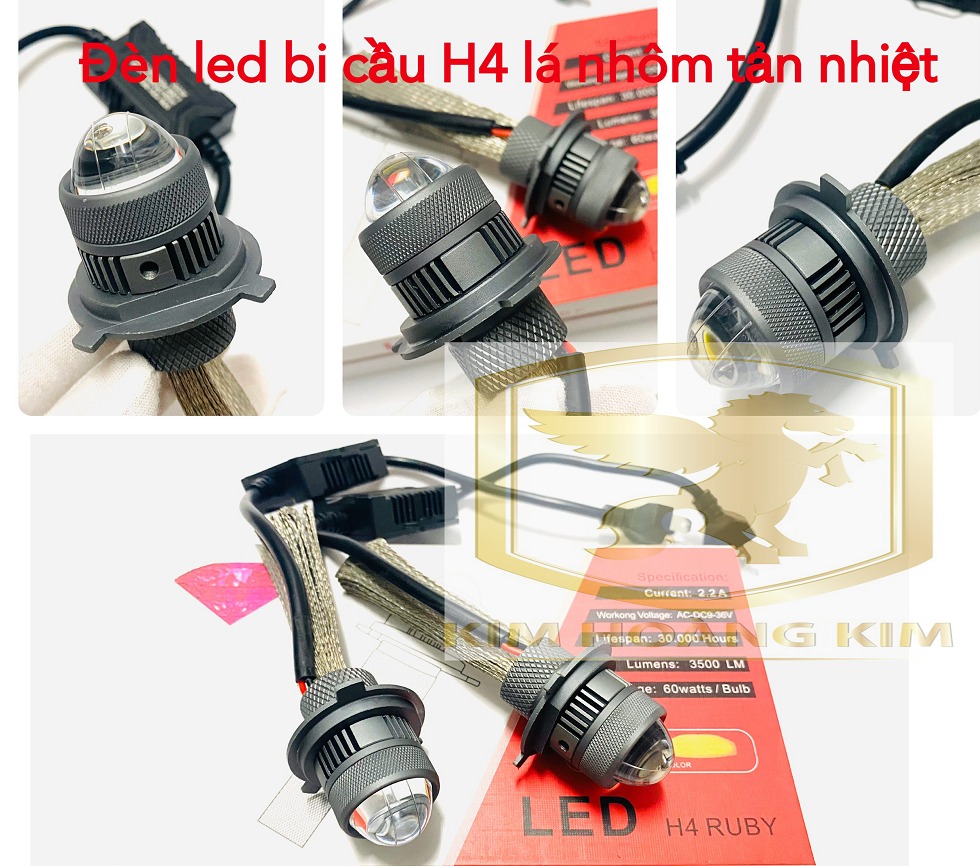 Đèn Trợ Sáng Led Bi Cầu Chân H4 gắn trực tiếp vào Chóa đèn Siêu Sáng Cos Vàng Pha Trắng...Siêu Sáng hàng Loại 1 chất lượng gắn Xe máy ,oto