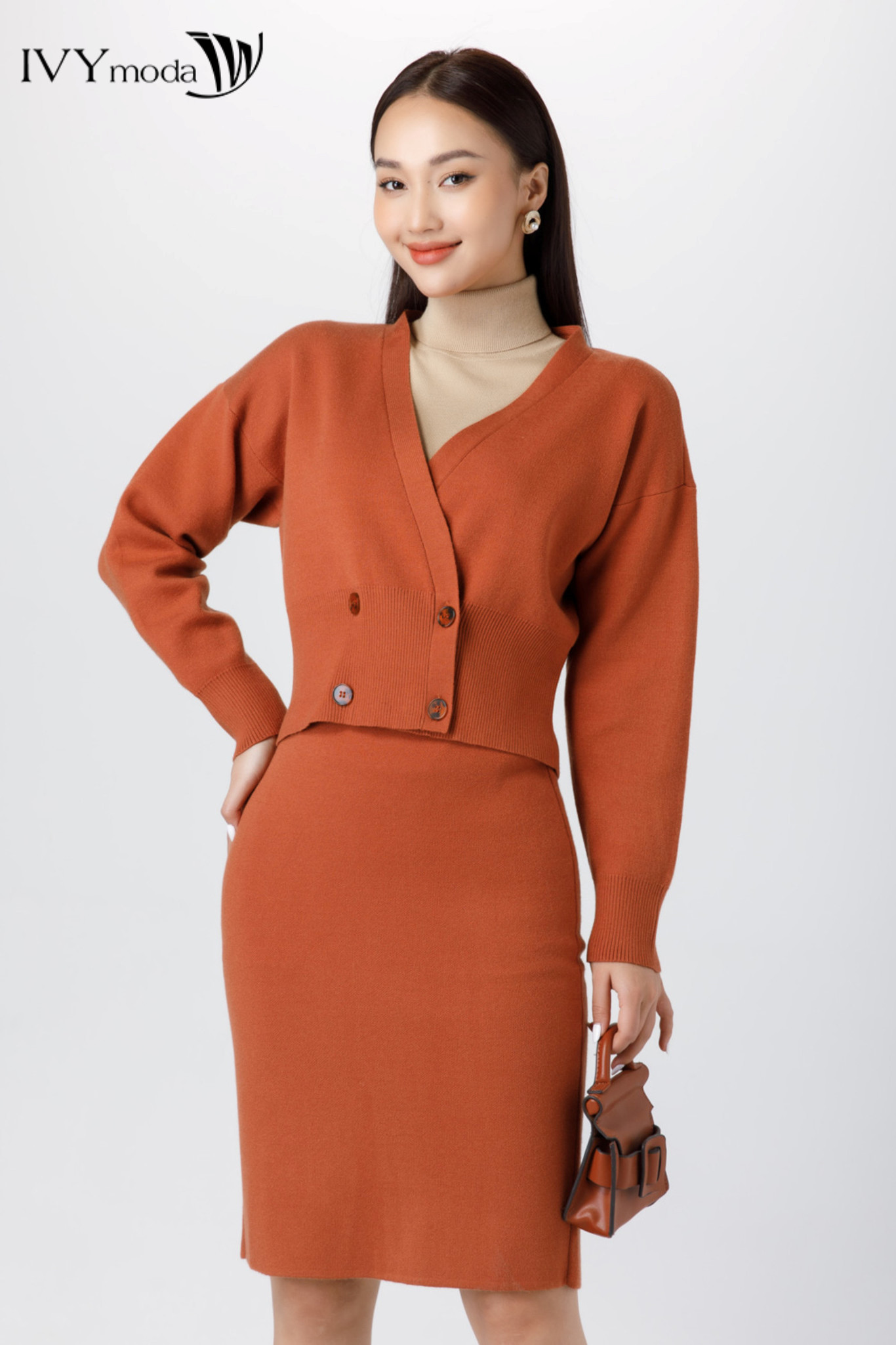 [CHỈ 14.8 - VOUCHER 15% ĐƠN 499K] Chân váy len dáng bút chì IVY Moda MS 30T0051