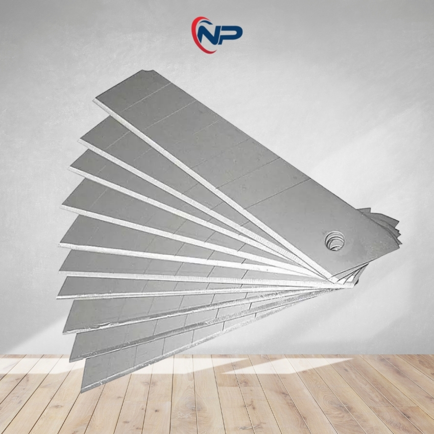 Hộp 10 lưỡi dao dọc giấy BOSI TOOLS, chất liệu thép SK5 chất lượng cao, NHATPHONGSOLAR