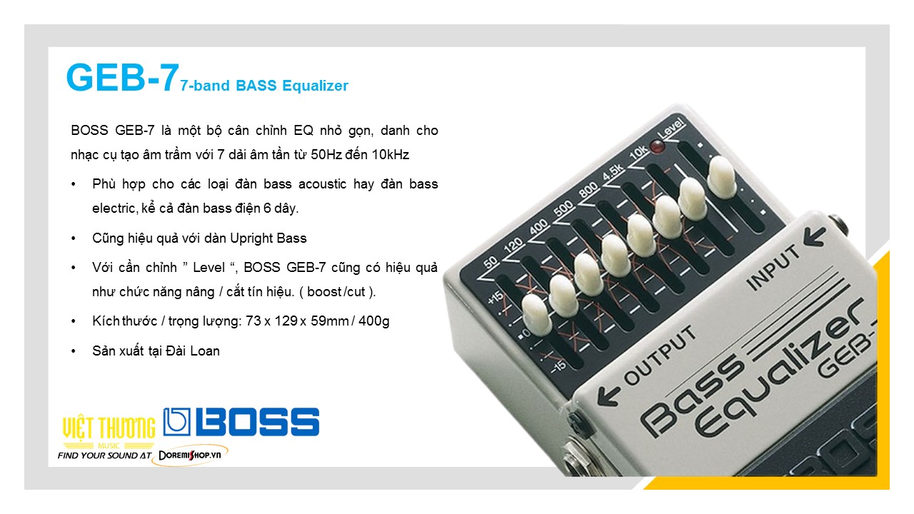 Pedal Equalizer cho đàn bass BOSS GEB-7