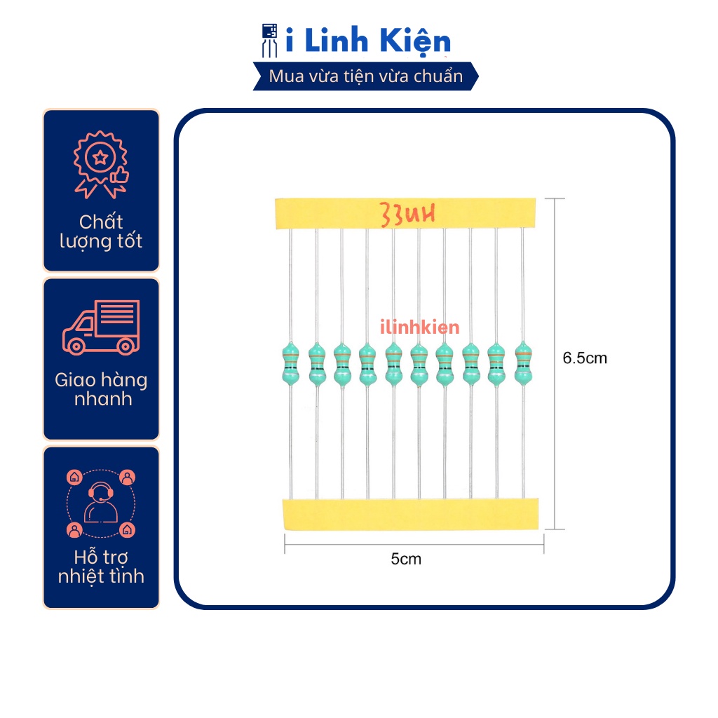 Cuộn cảm vạch 1W 0510 từ 2.2uH đến 10mH (10 chiếc)
