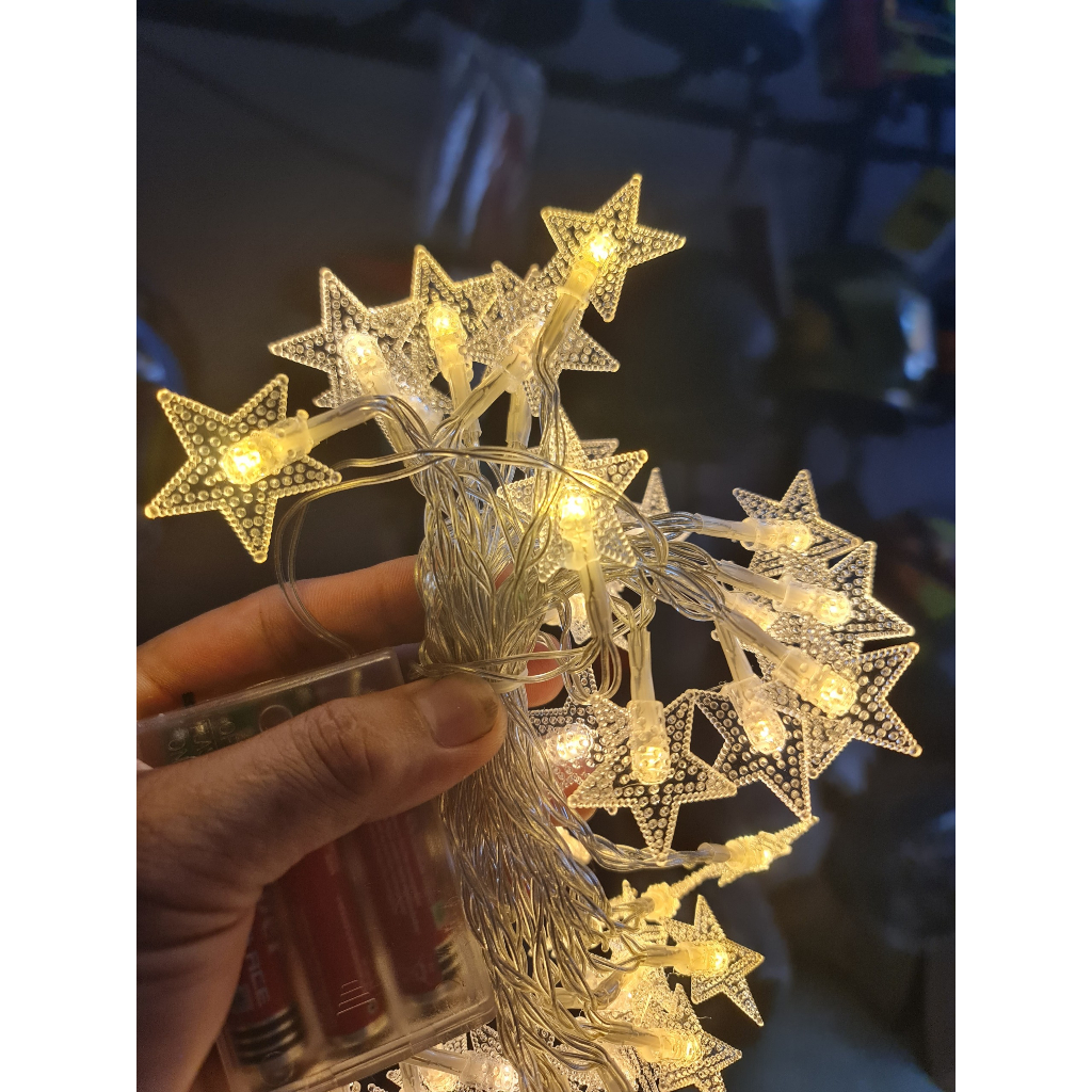 Dây bóng đèn led hình ngôi sao dài 6m x 40 bóng trang trí phòng ngủ,rèm ...