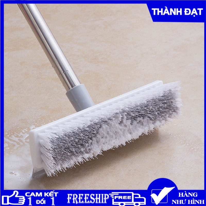 [ GIẢM 15K SHIP MỌI ĐƠN ] Chổi Chà Sàn Nhà Tắm Cán Dài Chổi Gạt Nước 2 đầu Cố định Dài 115cm, Chổi Đẩy Sàn Nước, Quét Nhà Tắm Thông Minh Tiện Lợi