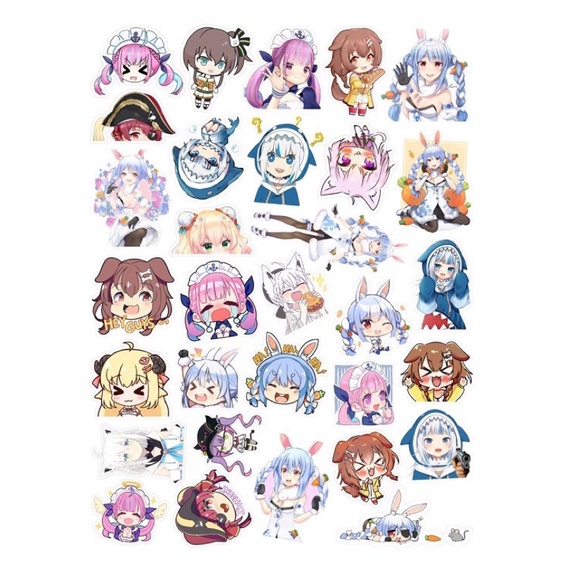 hình dán hololive 30-60 ảnh khác nhau ép lụa / Sticker hololive