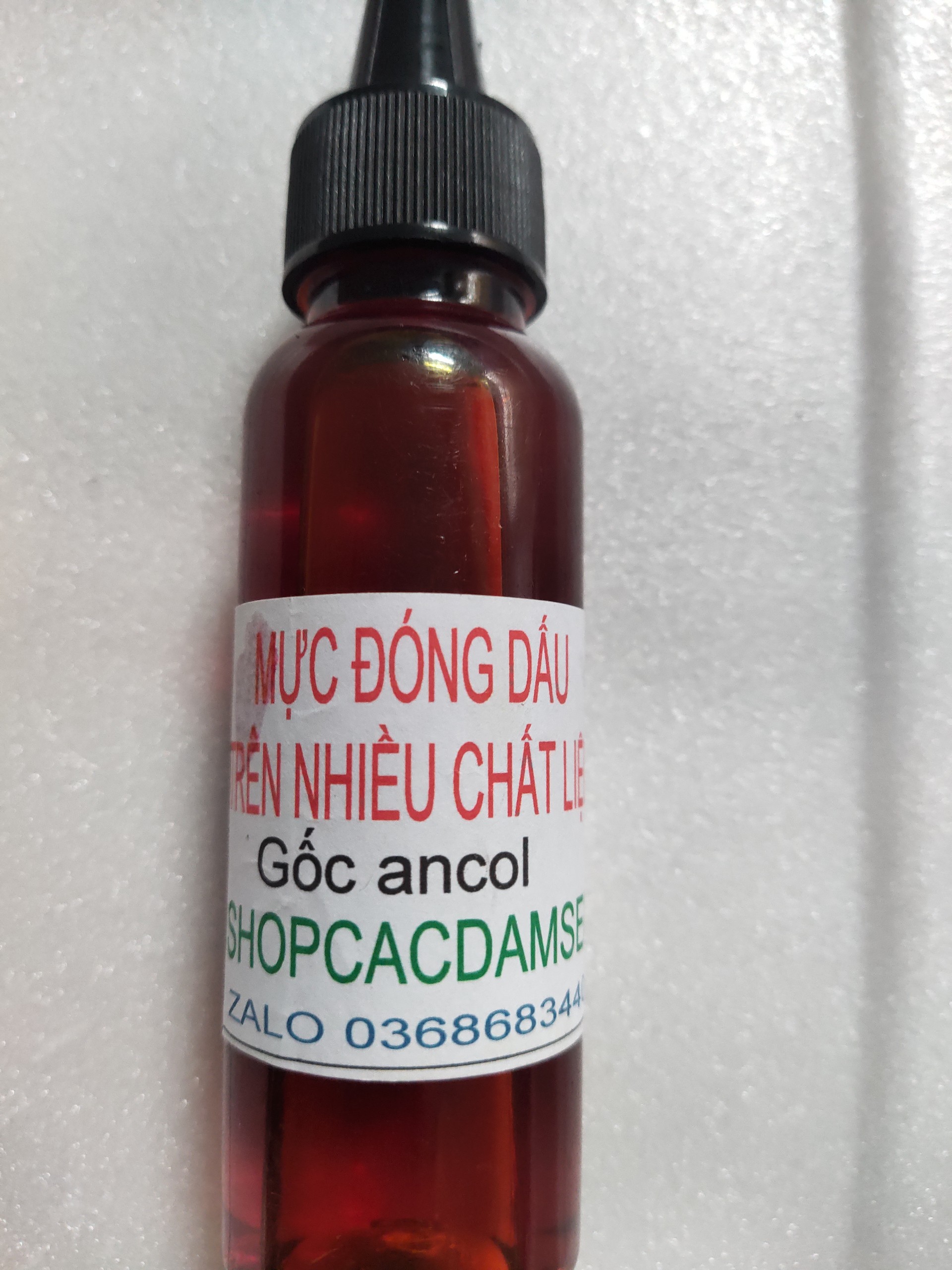 Mực đóng dấu trên mọi chất liệu -lọ 60 ml - gốc ancol