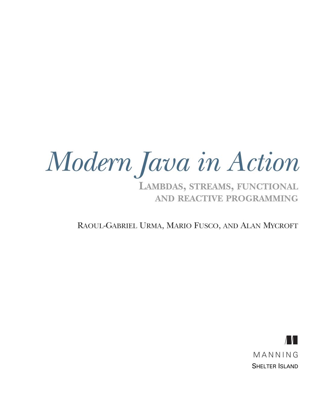 Sách Modern Java in Action Lambda streams functional and reactive programming