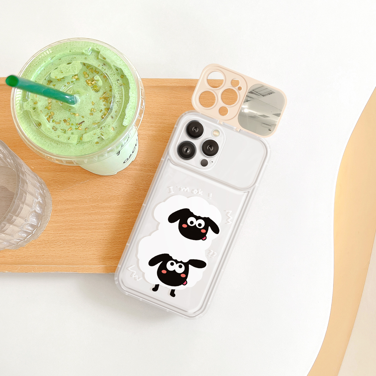 Ốp lưng iphone Nắp Tráng Gương Ok Sheep 6/6plus/6s/6splus/7/7plus/8/8plus/x/xs/11/12/13/14/pro/max/promax/plus