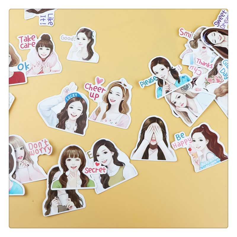 [HCM]Set 15 sticker nữ sinh tinh nghịch (Hàng có sẵn - mẫu ngẫu nhiên)