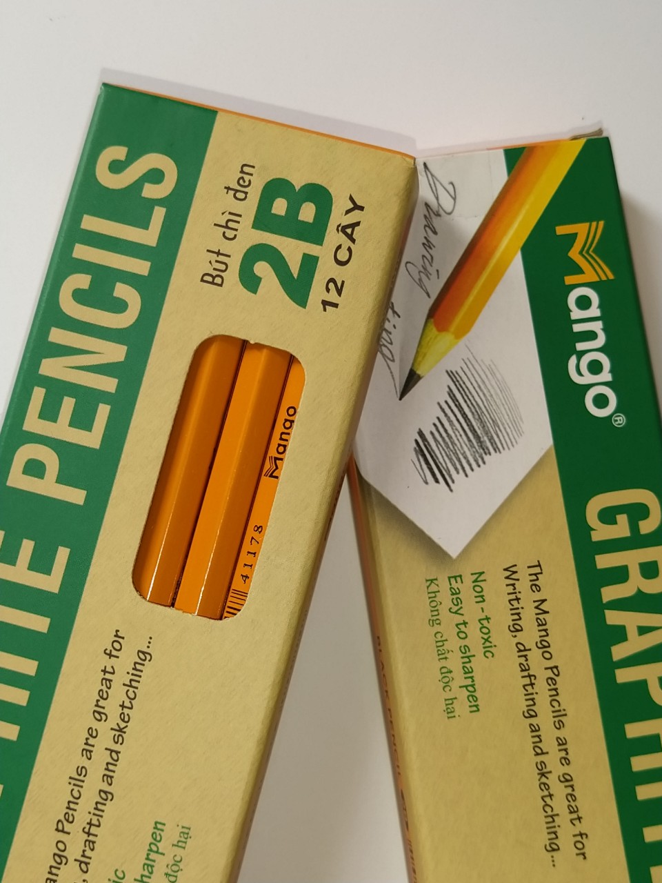 [HCM]Viết chì Mango- Hộp 12 cây Bút chì Mango 2B / Lẻ 3 cây