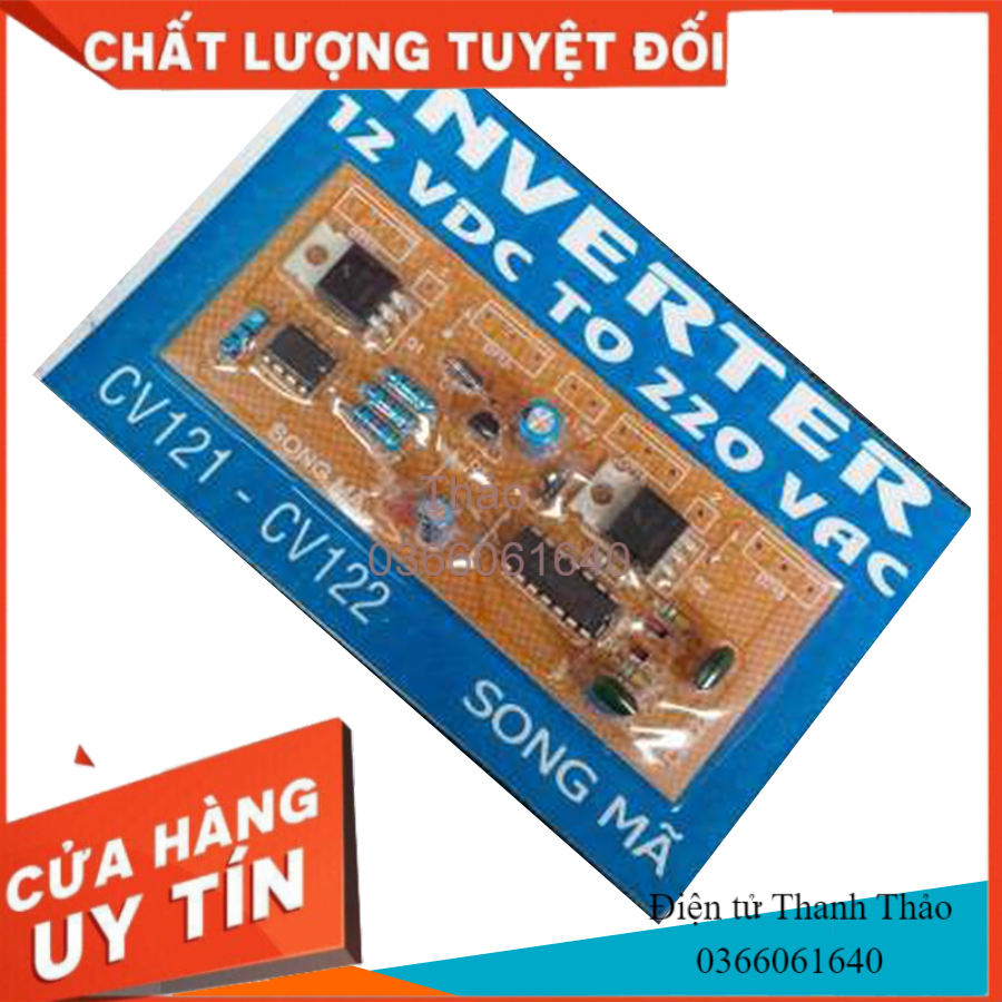 Mạch tăng áp inverter 12vdc to 220vac cv121-cv122