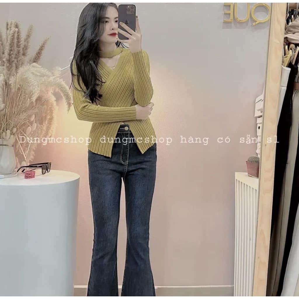 Áo len vạt chéo 5 màu hót(kèm ảnh thật và video)