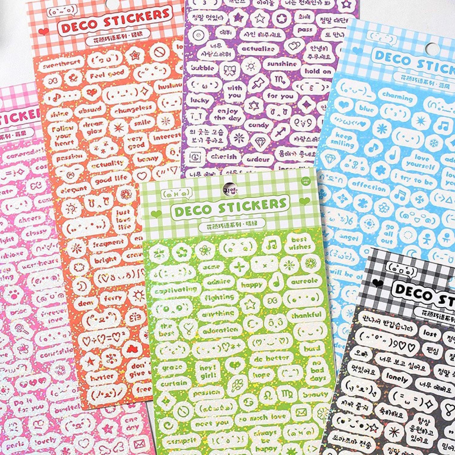 Sticker 1 tấm nhãn dán ký tự tiếng anh mhamm đơn giản sáng bóng