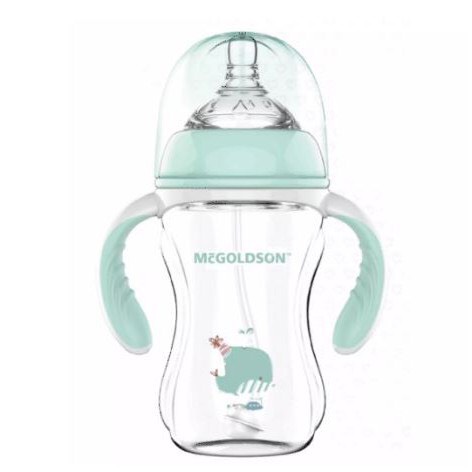 Bình Sữa PP Cổ Rộng McGOLDSON 180ml MẪU MỚI (tặng thêm 1 núm vú cổ rộng)