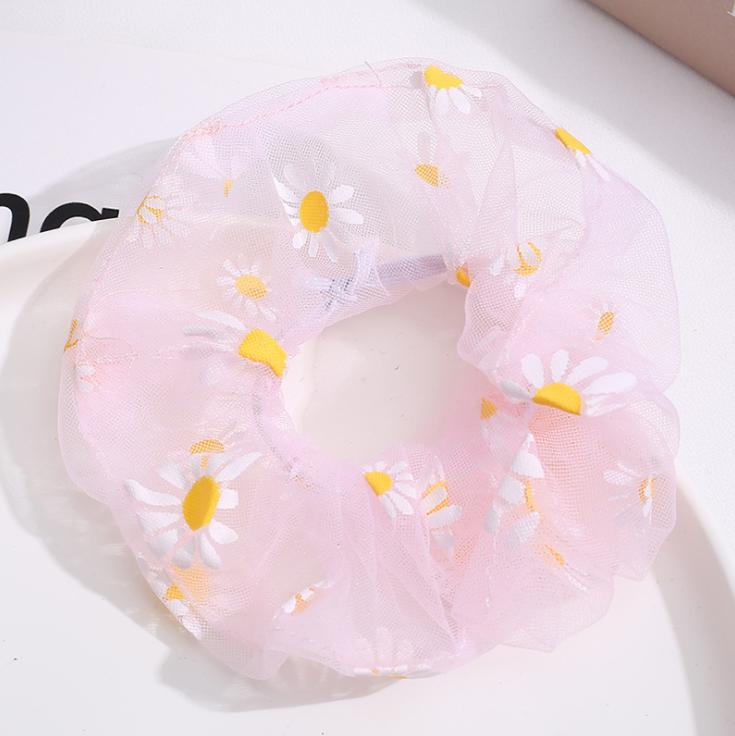 Buộc Tóc Hoa Cúc Vải Lưới Siêu Cute