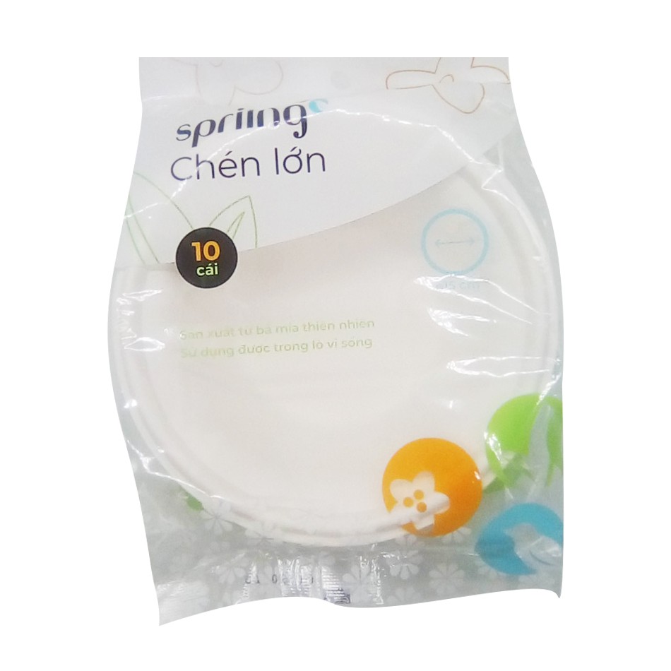 Spriing Lốc 10 chén bã mía 15cm (350ml)