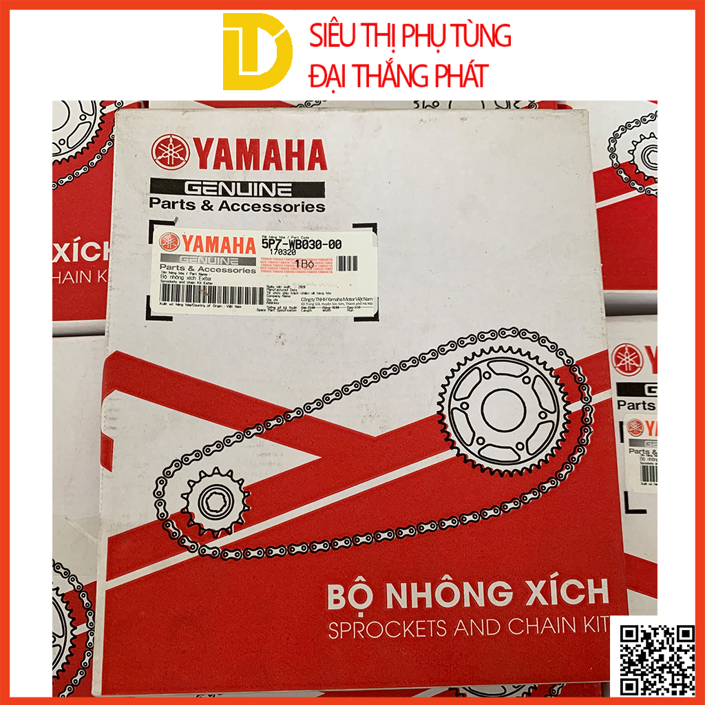 Bộ nhông xích, nhông sên đĩa cho xe số exciter 4 số chính hãng yamaha
