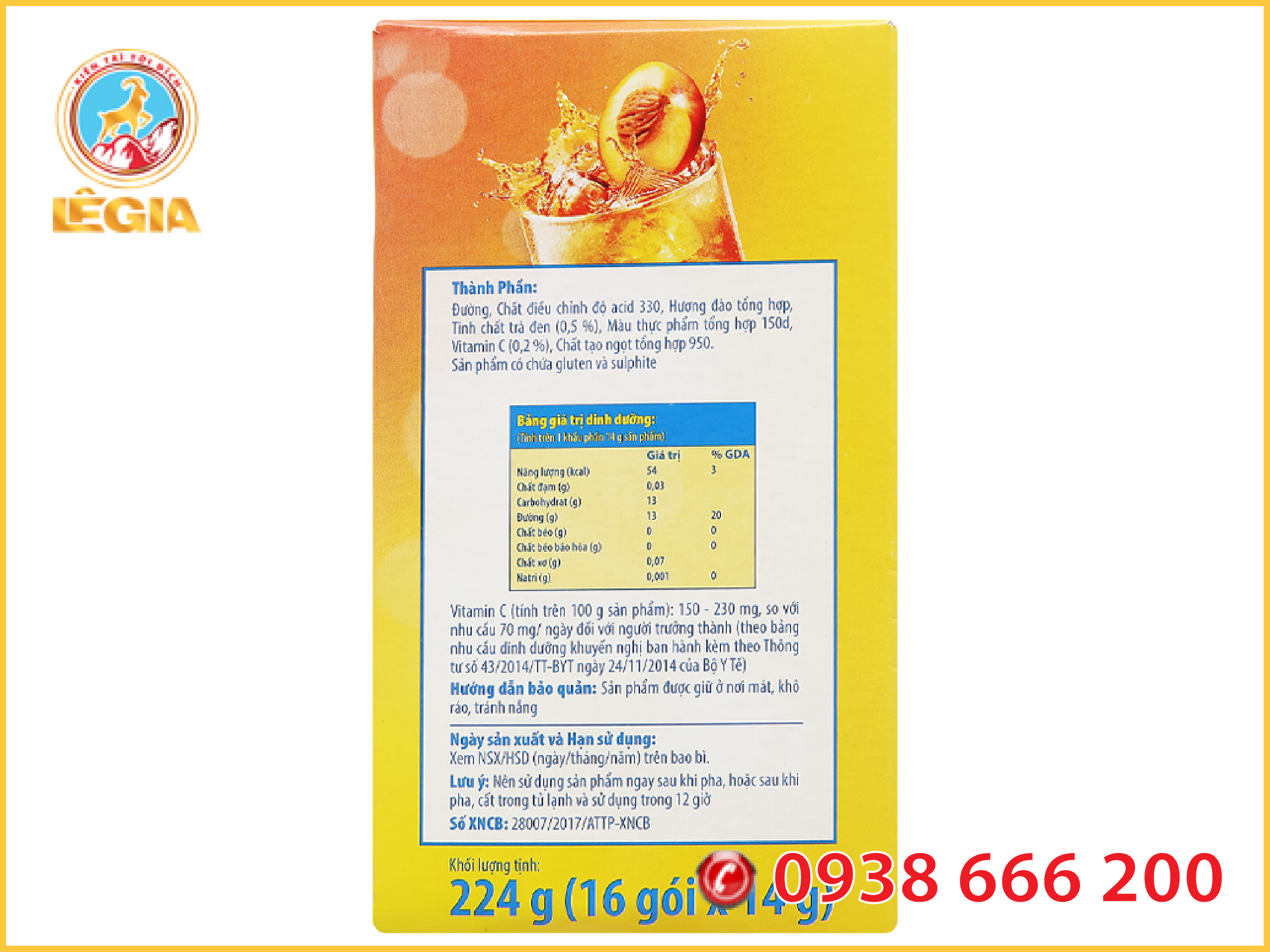 TRÀ LIPTON ICE TEA VỊ ĐÀO HỘP 224G