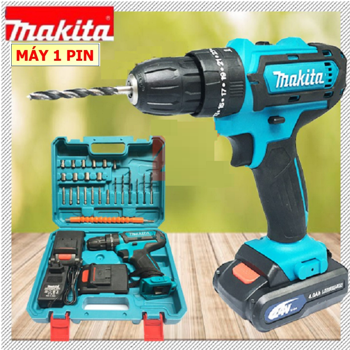 Máy khoan bê tông búa, máy khoan pin bê tông  búa, Máy khoan bê tông dùng pin MAKITA 24V TẶNG BỘ MŨI KHOAN