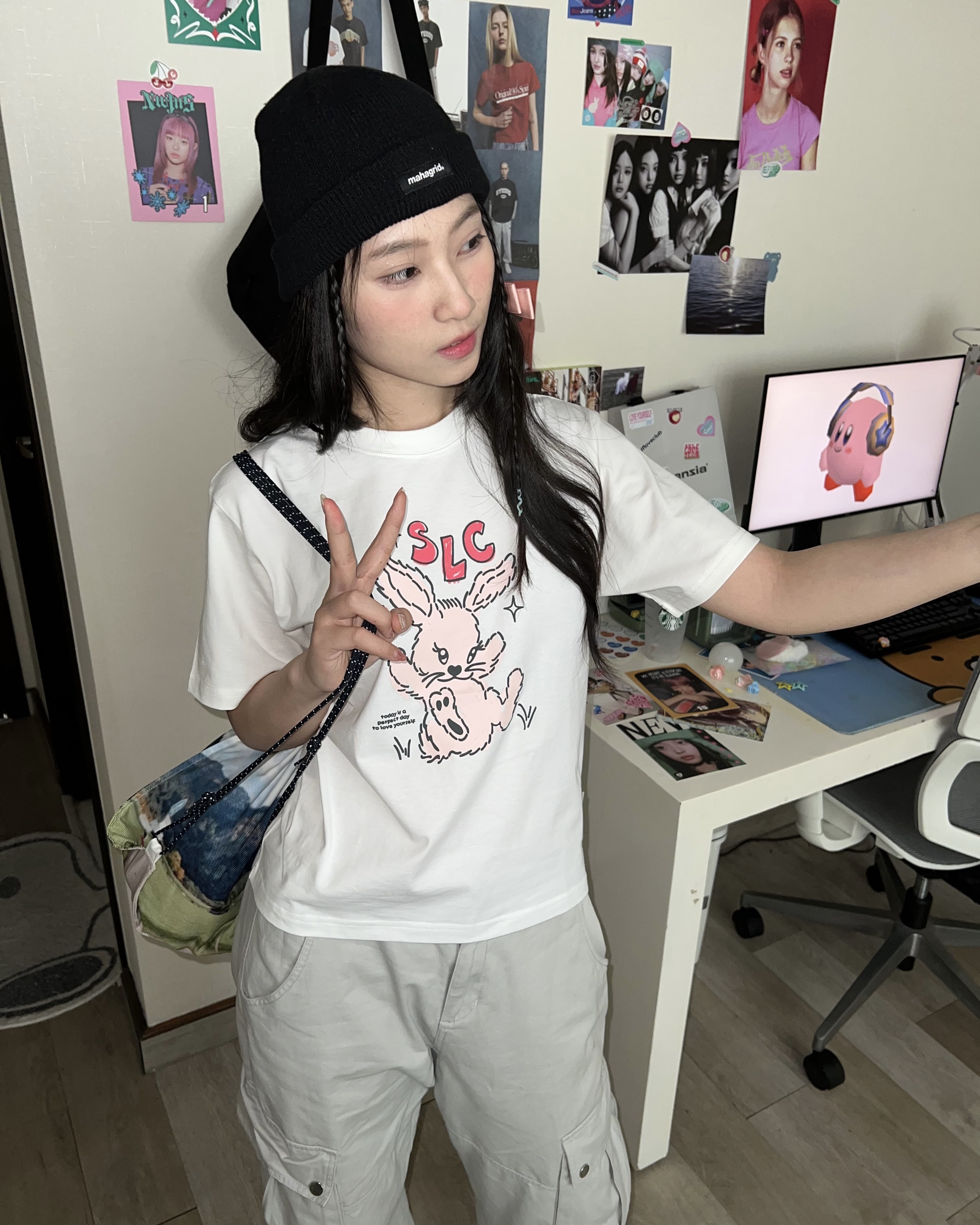 Áo thun form nữ SLC - regular tee "Happy Bunny"