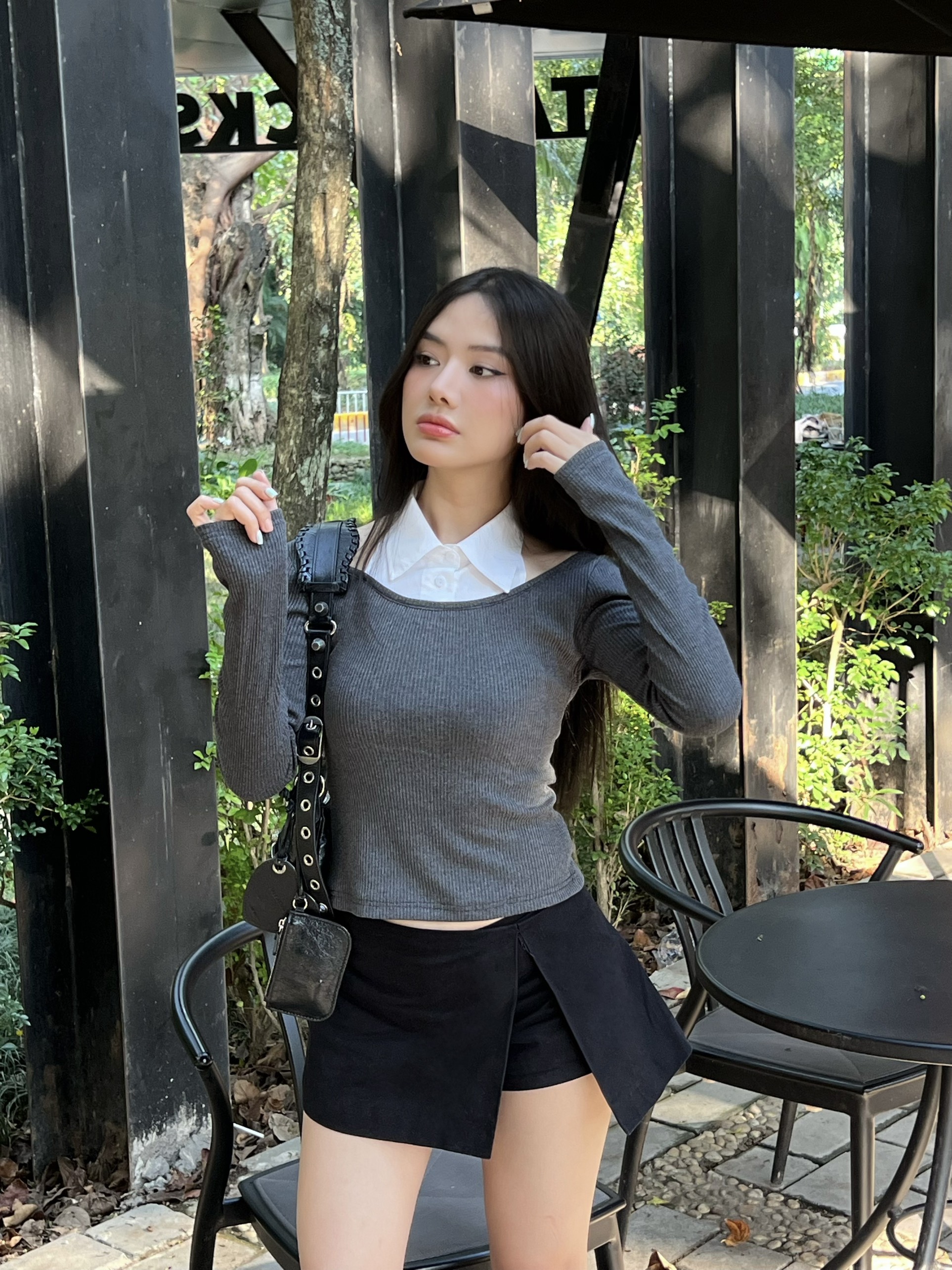 MÌ - ÁO THUN PHỐI CỔ SƠ MI OPAL - OPAL TOP