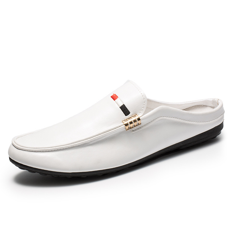 Giày sục da nam trắng Zappos GSD01