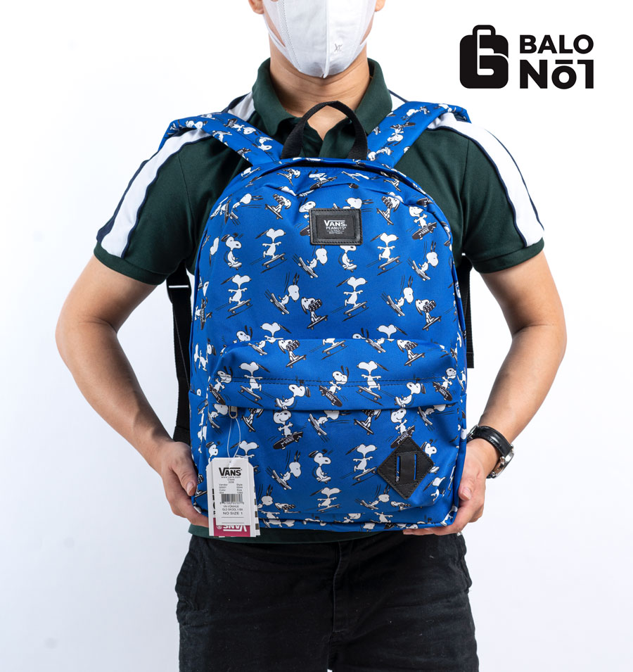 [HCM][ TẶNG KÈM VỚ ] Balo Van.s Peanuts Old Skool Backpack – Blue