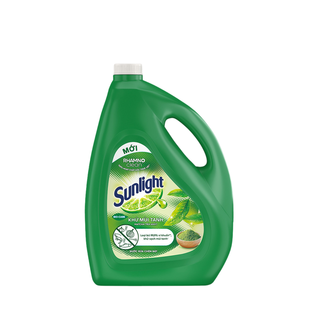 Can nước rửa chén Sunlight Bio-care Thiên Nhiên 100% Gốc thực vật Trà Xanh 3.5kg