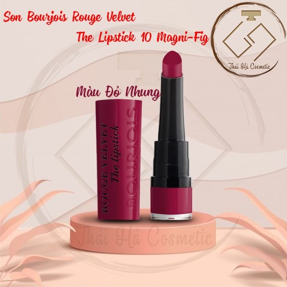 Son lì Bourjois Rouge Velvet The Lipstick màu đỏ nhung số 10 Magni-Fig