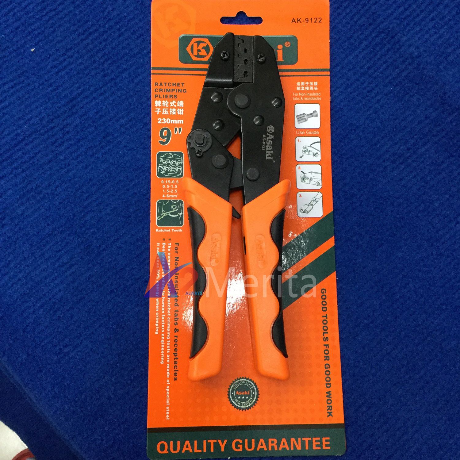 Kềm bấm cos ghim 0.15 ~ 6.0mm2 asaki ak-9122