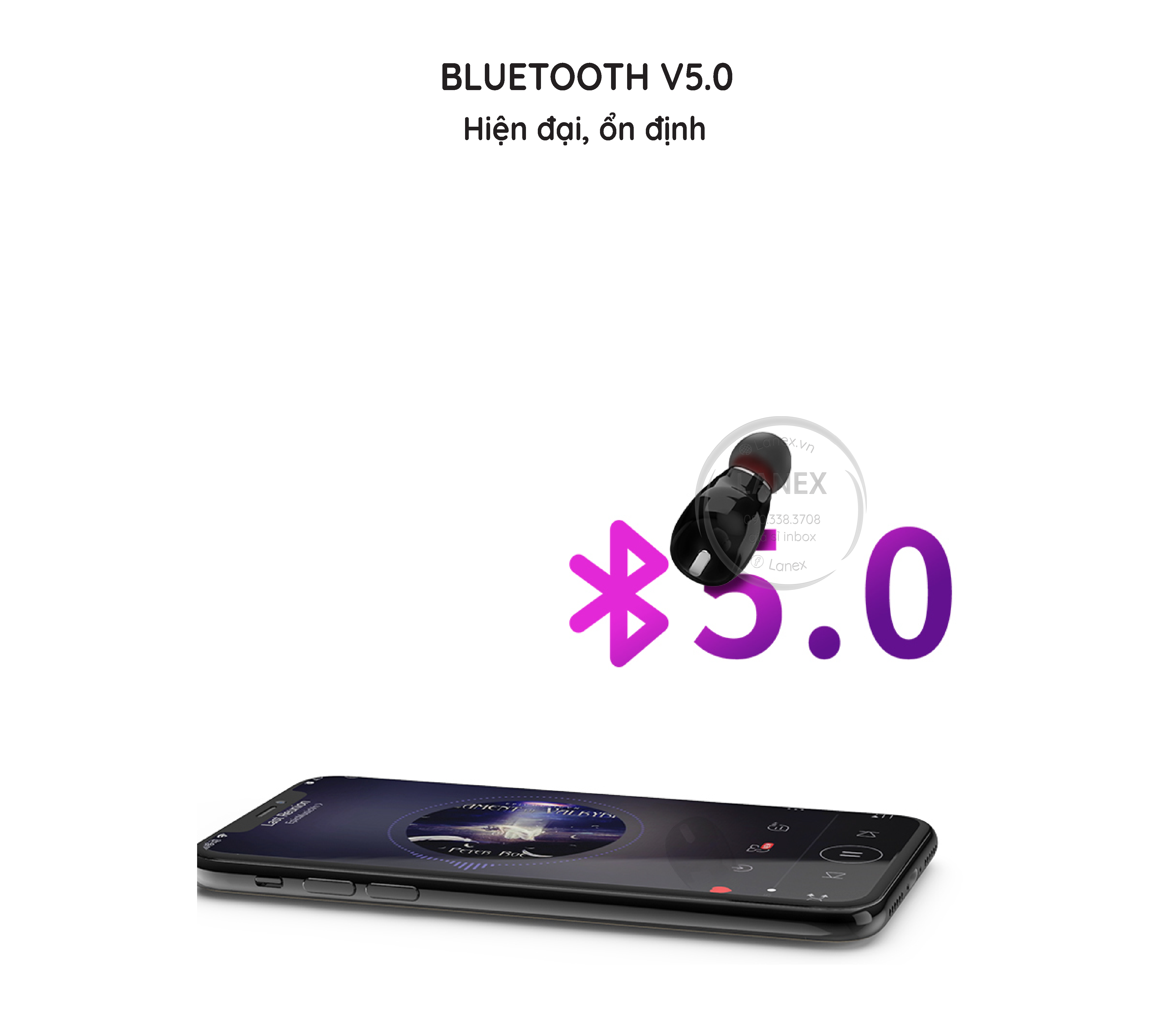 Tai Nghe Bluetooth Lanex Lep - W03 1 Bên V5.0 Có Mic