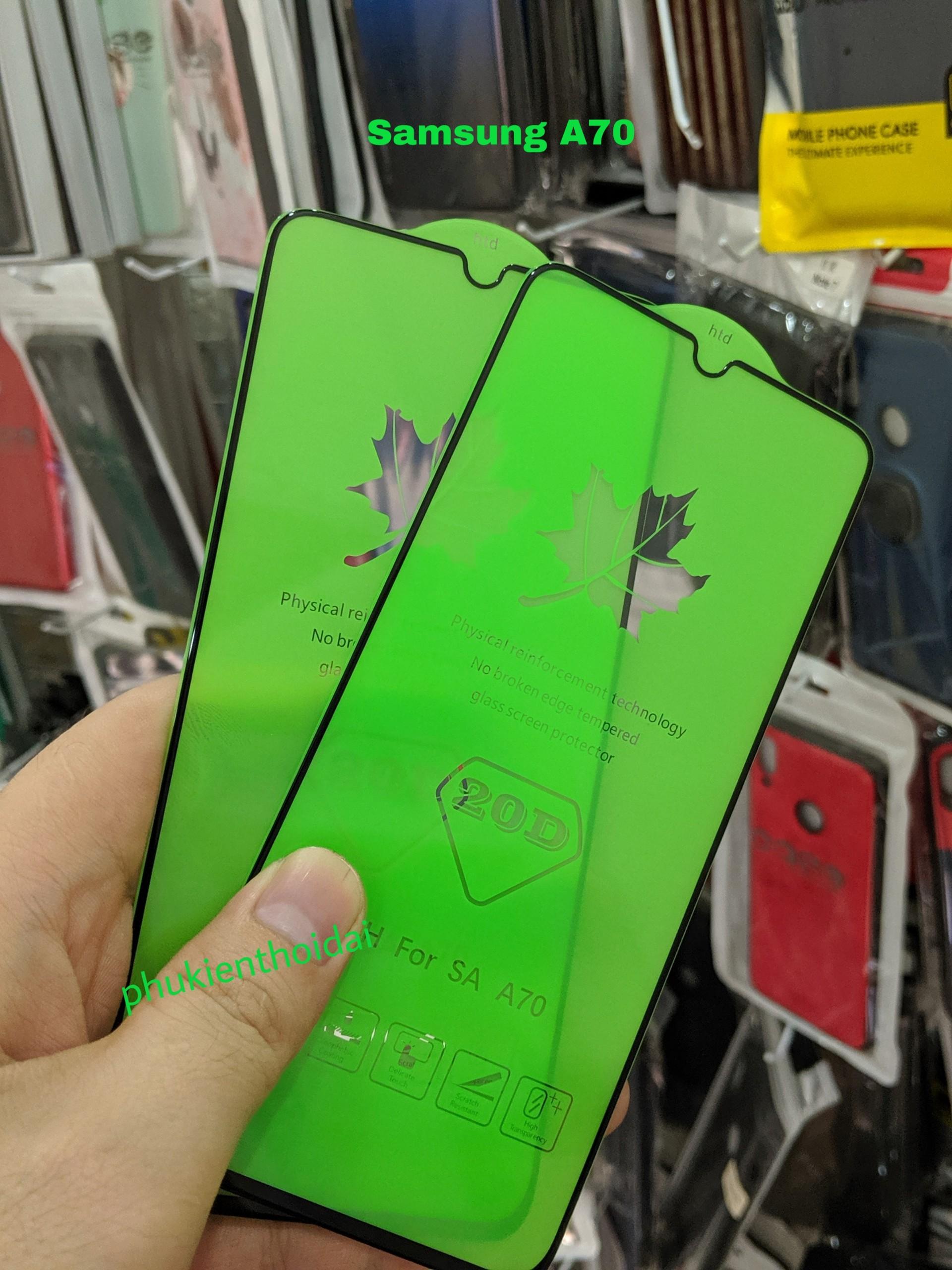 Kính cường lực 20D cho Samsung Galaxy A70 full màn full keo ôm màn 2.5D viền mỏng