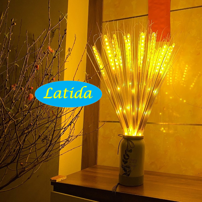 ĐÈN LED BÔNG LÚA TÀI LỘC_Bó 10 Cây_Ánh Sáng Vàng Ấm