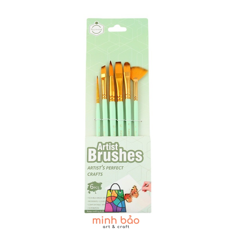 Bộ 6 cây cọ vẽ pastel keep smilling a6332