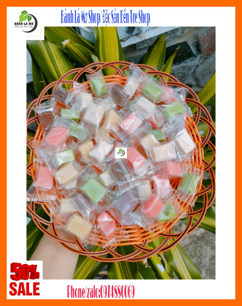 (Freeship) 1kg Kẹo dừa sáp dẻo Thập Cẩm Bến Tre