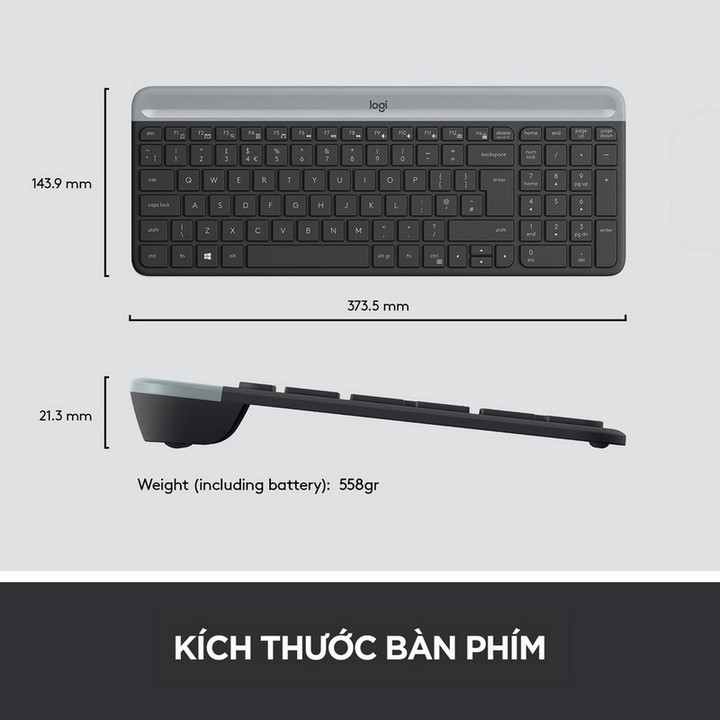 Bàn phím không dây bluetooth Logitech K580 Slim Multi device  - Bảo Hành 12 Tháng
