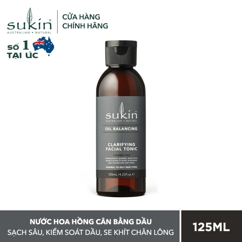 Nước Cân Bằng Dầu Thừa Sukin Oil Balancing Clarifying Facial Tonic 125ml
