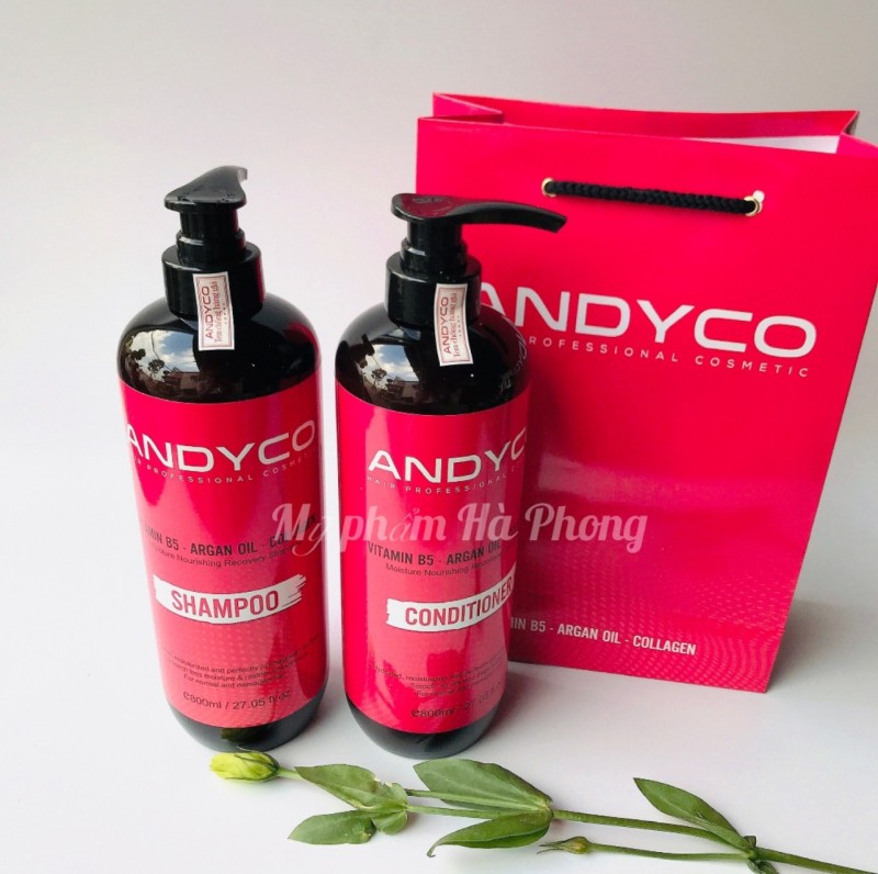 Dầu gội Andyco dầu xả Andyco siêu phục hồi dưỡng sâu  ngừa gầu ngứa, hương nước hoa thơm lâu cặp 800ml (Chính hãng Andyco) giá rẻ