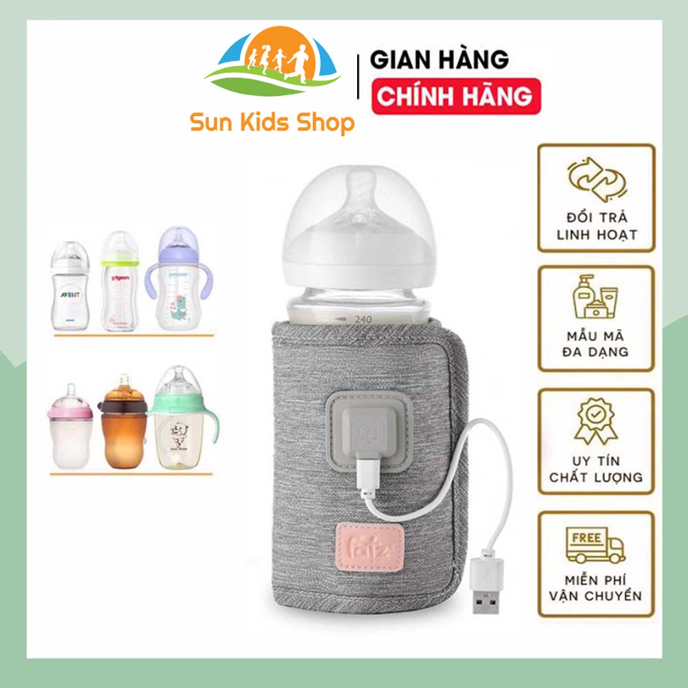 Túi Ủ Bình Sữa Thông Minh FatzBaby Hâm Sữa Di Động - Dụng Cụ Giữ Nhiệt Bình Sữa Cho Bé Bằng USB Phù Hợp Tất Cả Các Loại Bình - Máy Hâm Nóng Sữa Nhỏ Gọn Tiện Lợi Giúp Giữ Nhiệt Sữa Trong Thời Gian Dài - Sun Kids Shop