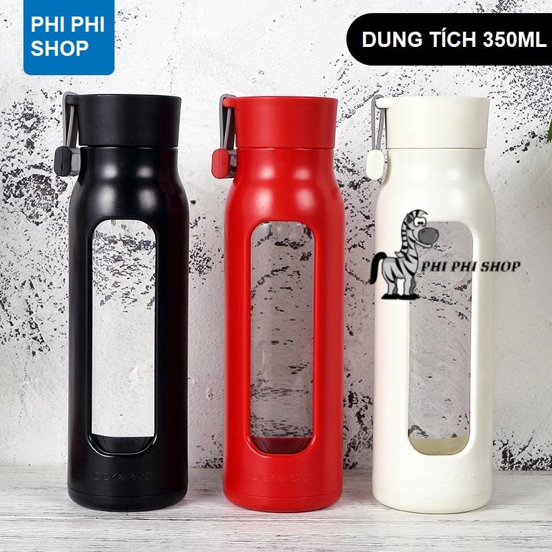 [HCM]Bình thủy tinh bọc nhựa Lock&Lock Name 350ml LLG651
